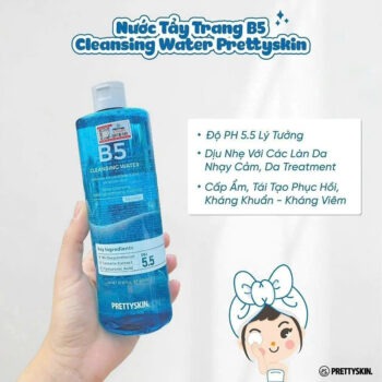 Nước Tẩy Trang Phục Hồi Cho Da Nhạy Cảm Pretty Skin B5 Cleansing Water (500ml)